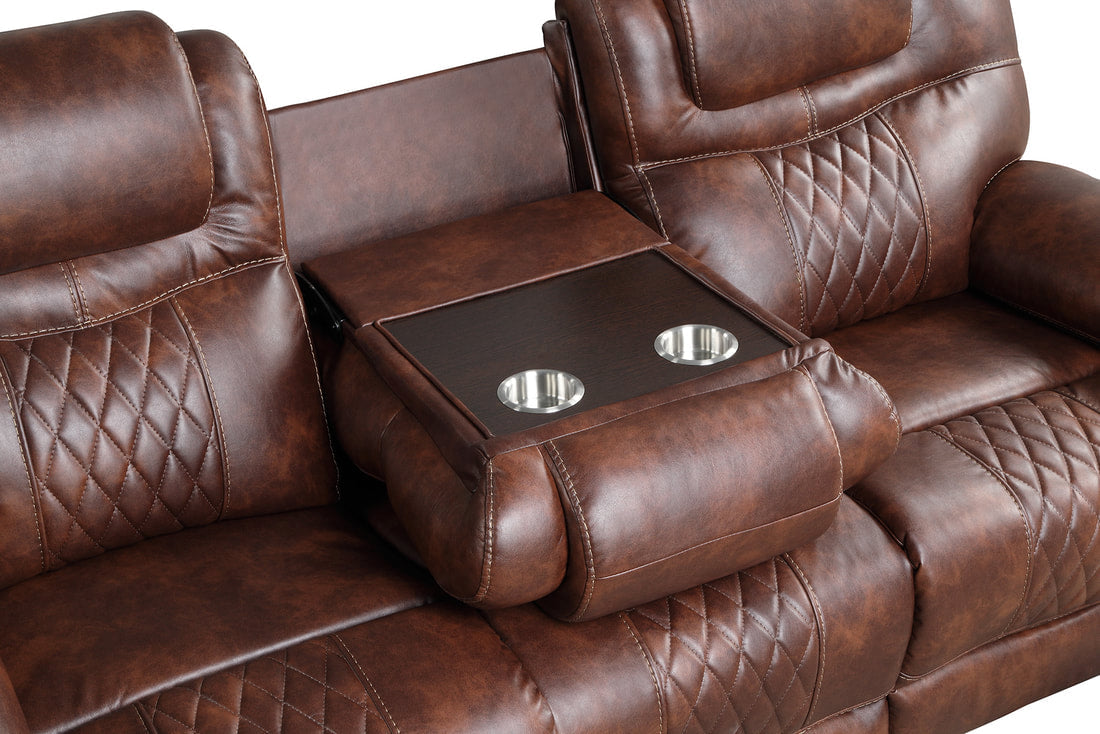 Galveston 3PC Oversized Reclining Set — Drop-Down Cupholders & Swivel Recliner