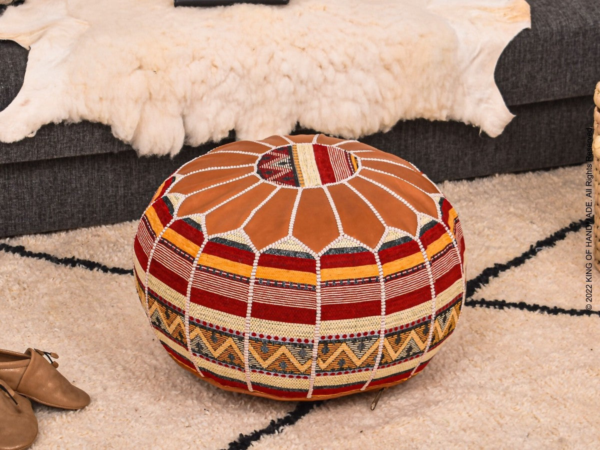 Bazar Woven Moroccan-Style Pouf