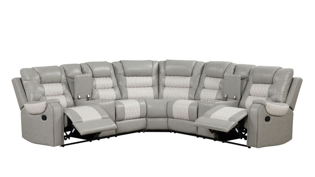 Jordon1 Reclining Sectional — 2 Recliners & Storage Consoles