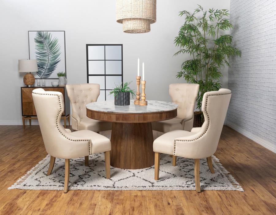Ortega 46" Round Marble-Top Table