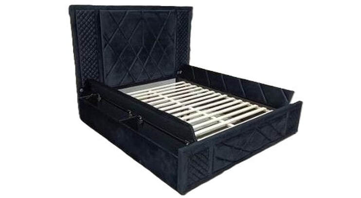 Lorenzo Black Platform Bed — LED Lights, Bluetooth Speakers & USB Charging