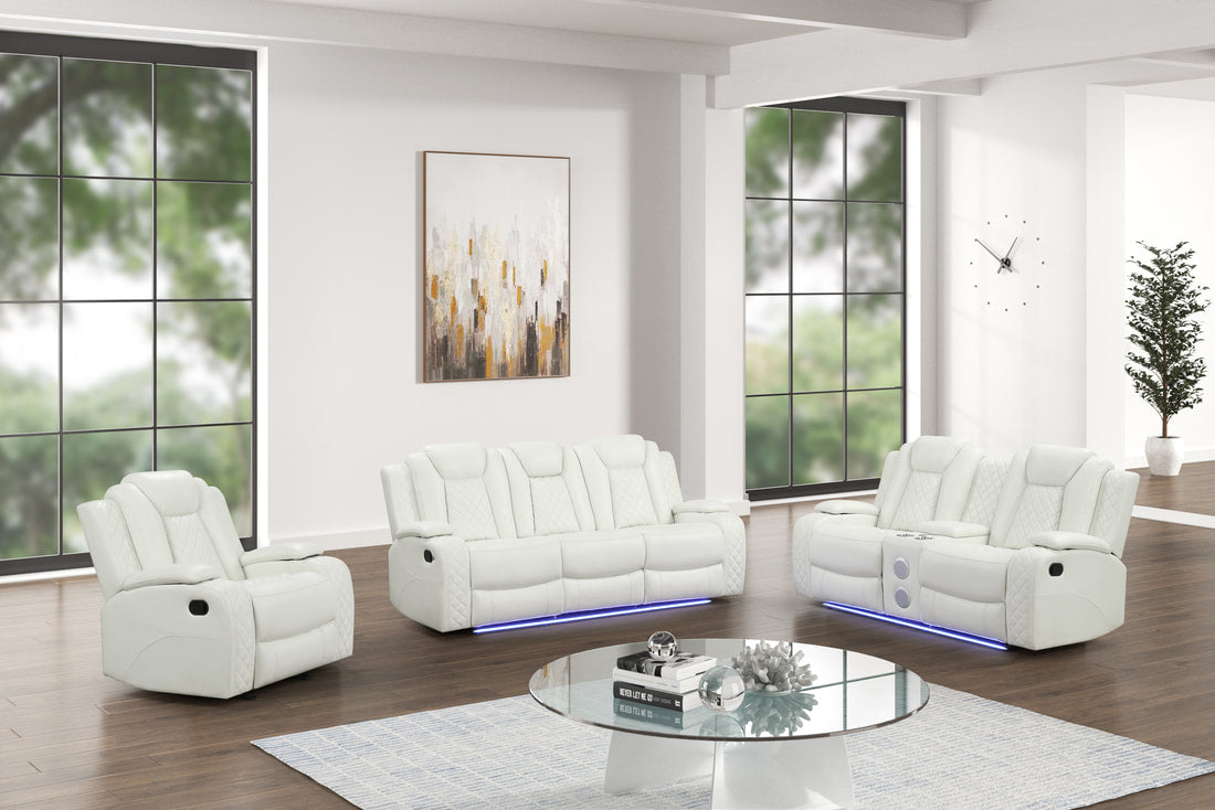 Luz 3PC Reclining Set — Drop-Down Table & Bluetooth Speaker, 4 Colors