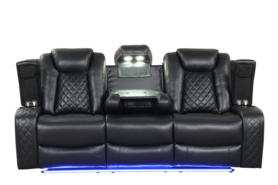 Luz 3PC Reclining Set — Drop-Down Table & Bluetooth Speaker, 4 Colors