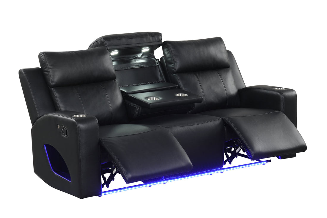 Pinnacle 3PC Reclining Set — Drop-Down Table & Bluetooth Speaker, 3 Colors