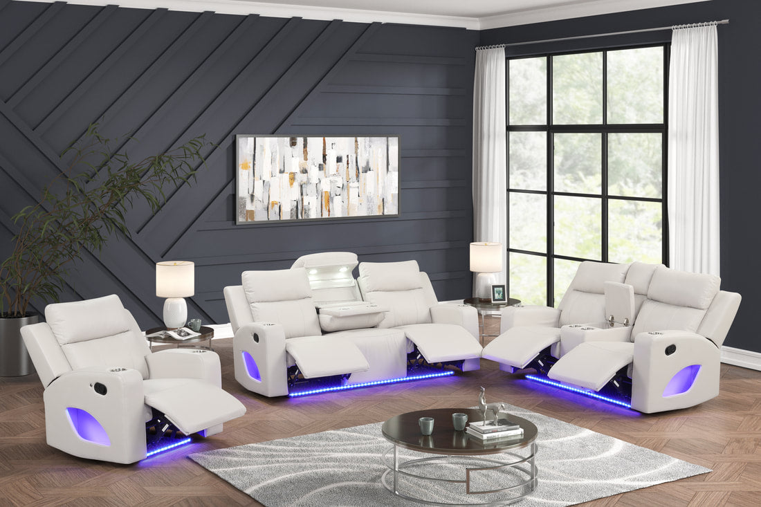 Pinnacle 3PC Reclining Set — Drop-Down Table & Bluetooth Speaker, 3 Colors