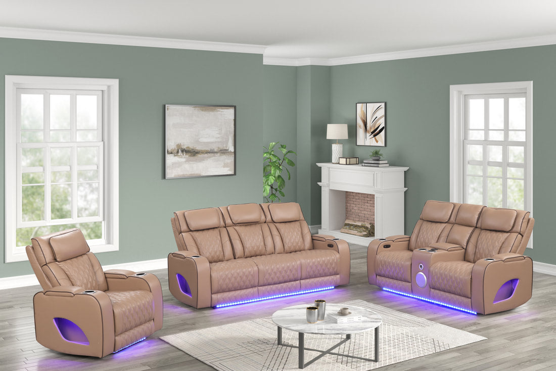 Rivera 3PC Power Reclining Set — LED Lighting & Wireless Charging