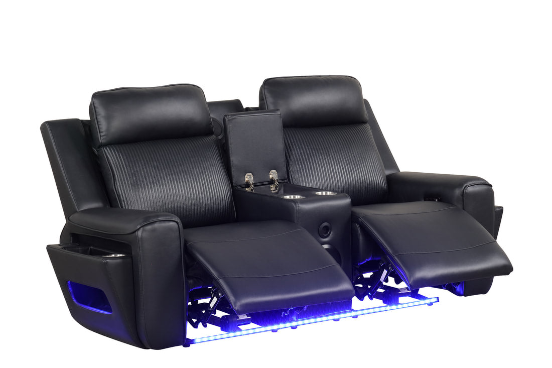 Rolls Royce Power Reclining Set — Drop-Down Table & LED Lighting