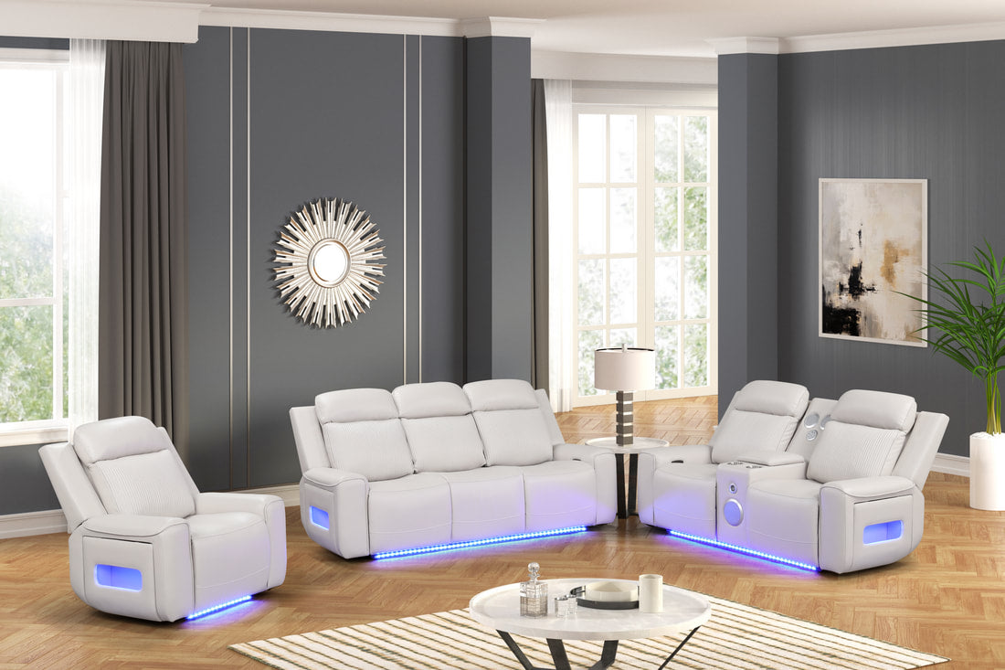 Rolls Royce Power Reclining Set — Drop-Down Table & LED Lighting
