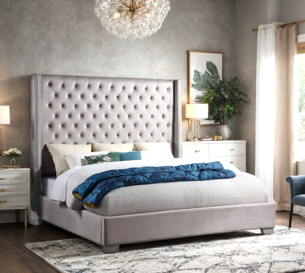 HH329 Diamond Tufted Bed — 6ft Headboard, Queen & King