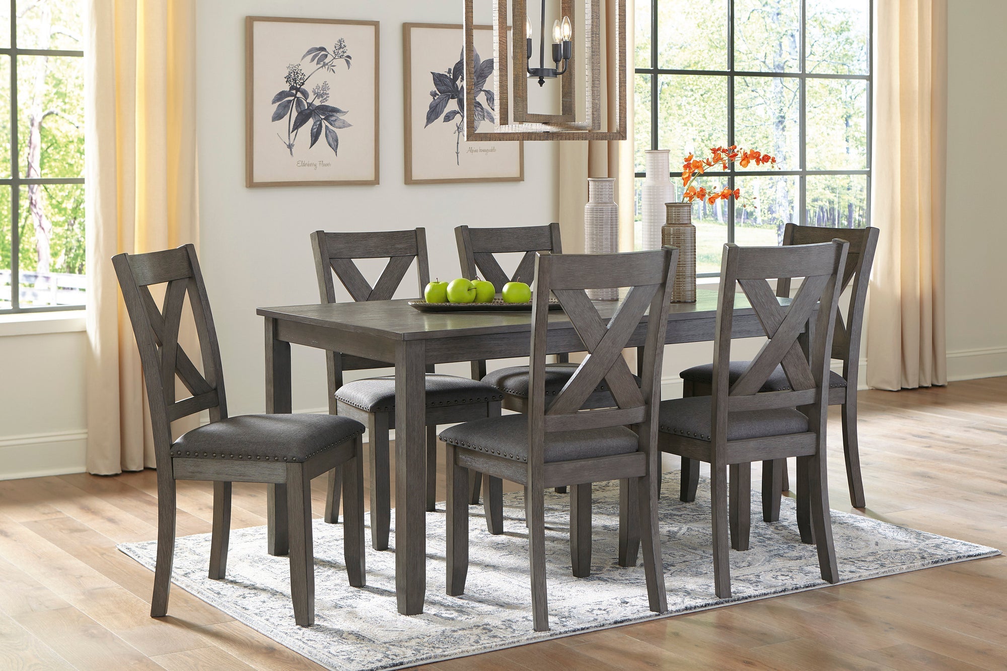 D388-425 7PC Dining Set — Table & 6 Chairs