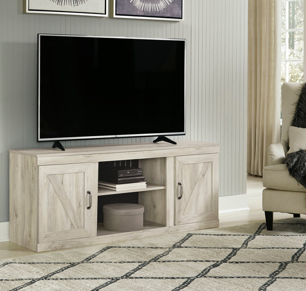 EW0331-268 TV Stand — 60-Inch with Optional Fireplace