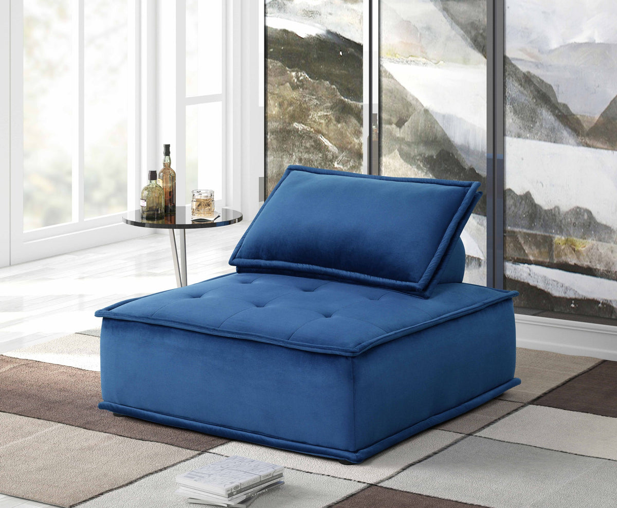 Happy Blue Modular Accent Chair — Oversized Comfort
