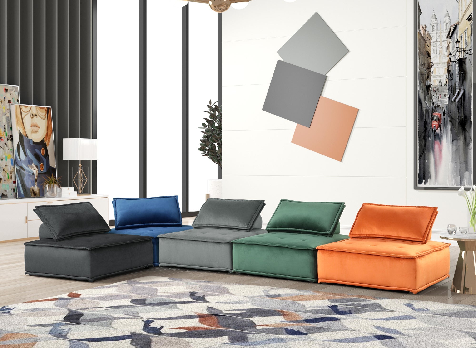 Happy Blue - Modular Accent Chair