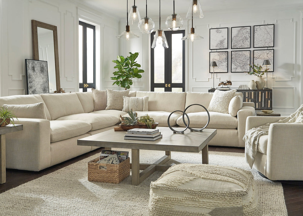 10006 Oversized 5PC Sectional — Feather-Fiber Blend Cushions