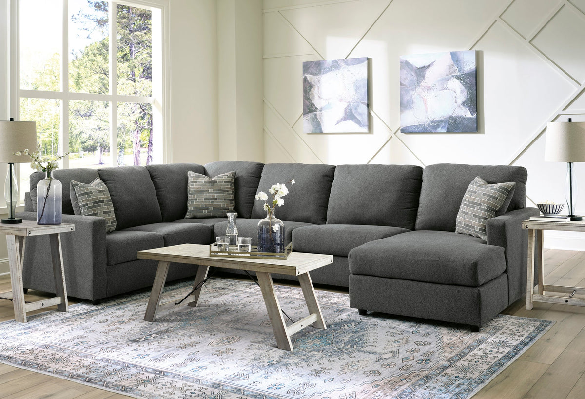 Ashley 290-03 Sectional — RAF Chaise & Accent Pillows