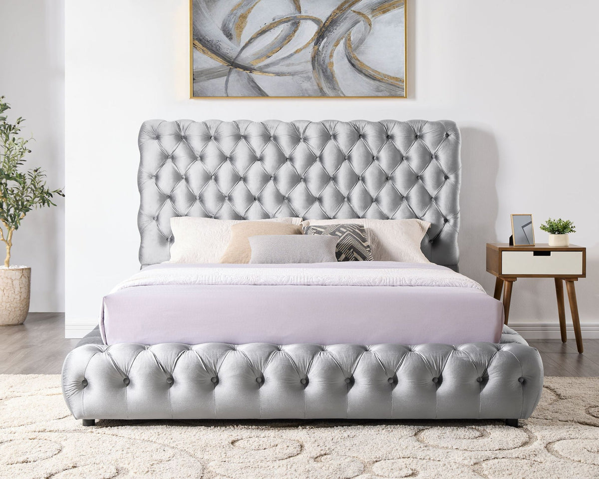Dream Tufted Platform Bed — Queen or King, Beige, Gray or Black