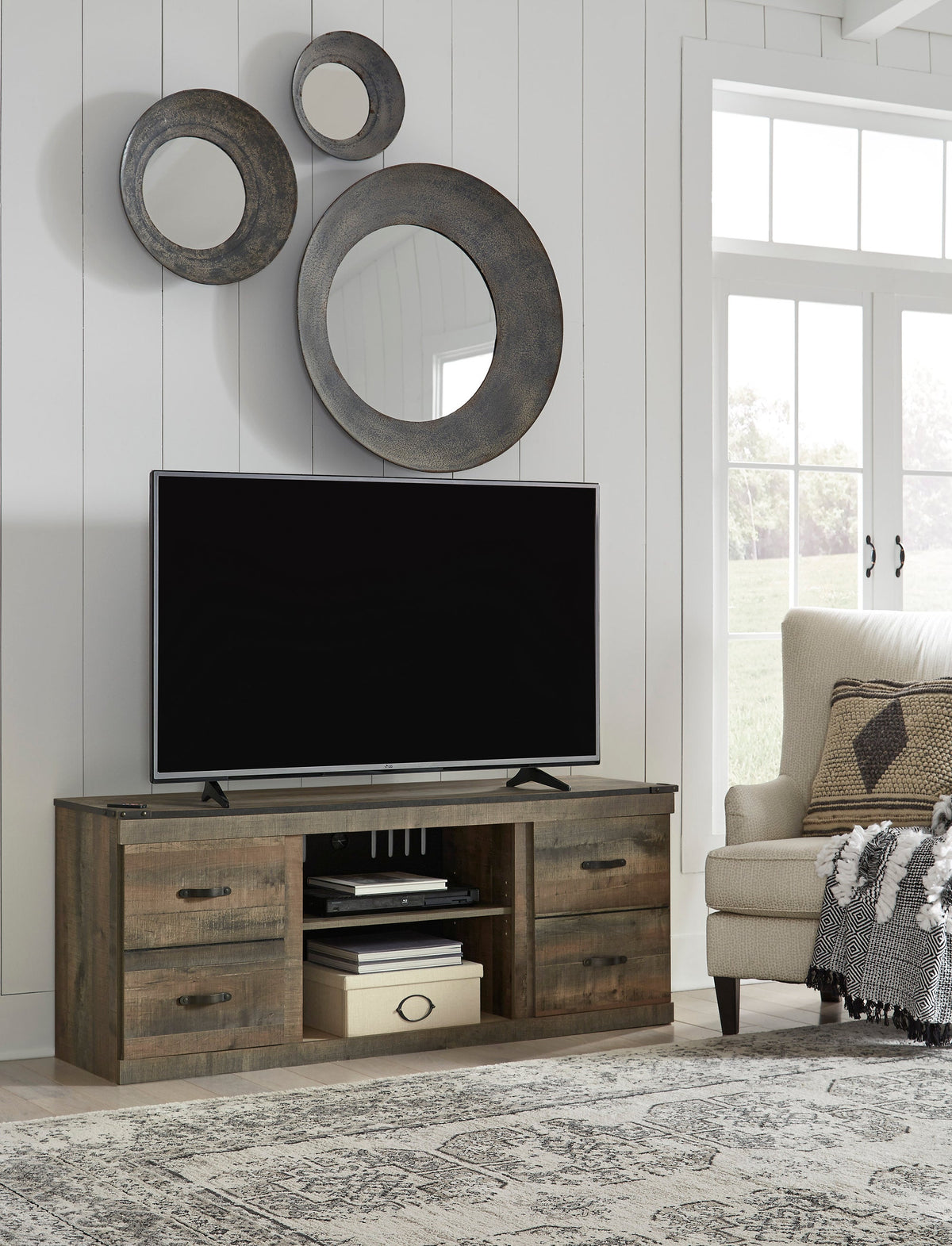 EW0446-268 TV Stand — 60-Inch with Optional Fireplace