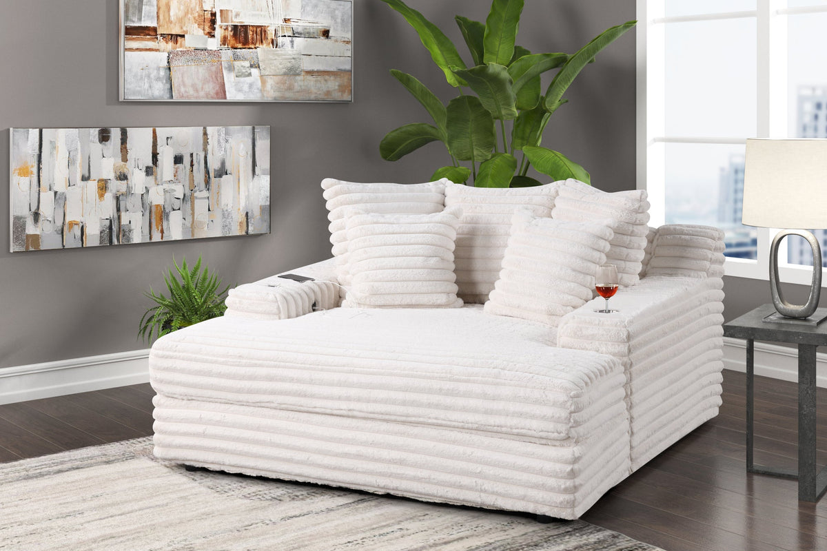 Happy Homes 4600 Oversized Chaise Lounge — Cupholders & USB Charging