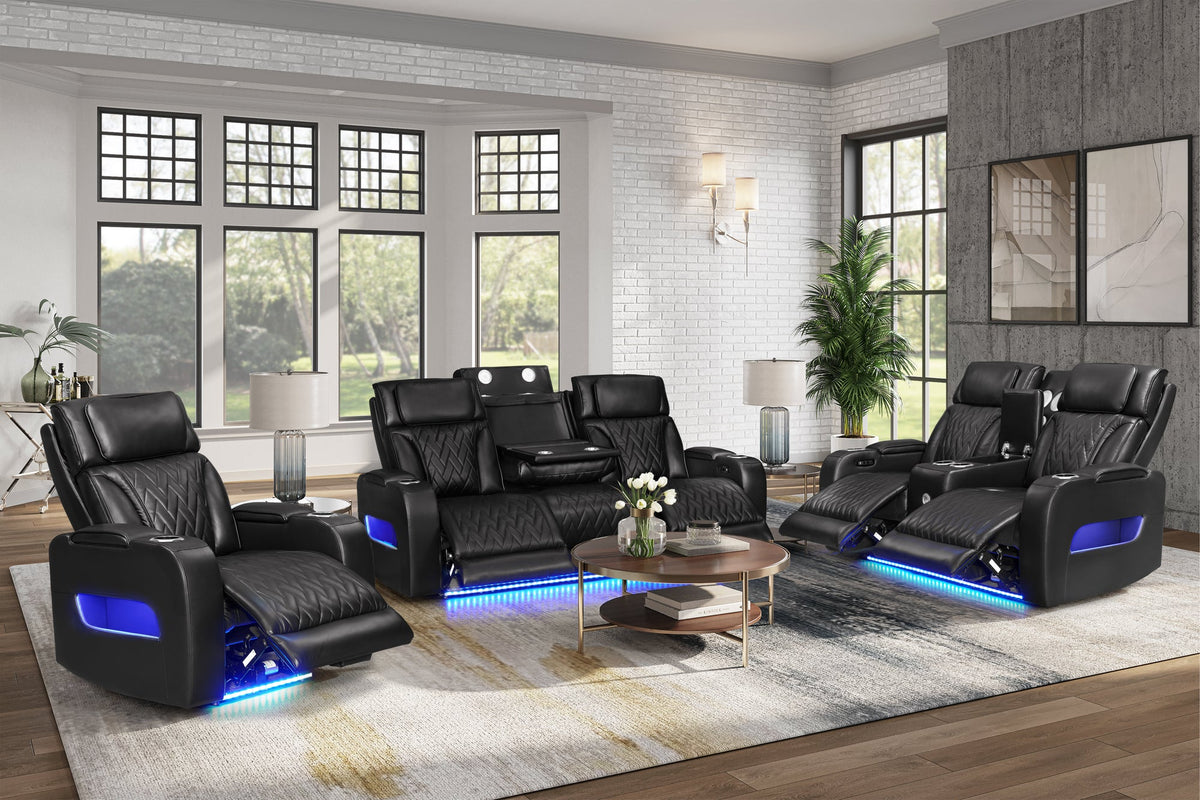 Dubai 3PC Power Reclining Set — Drop-Down Table & Wireless Charging