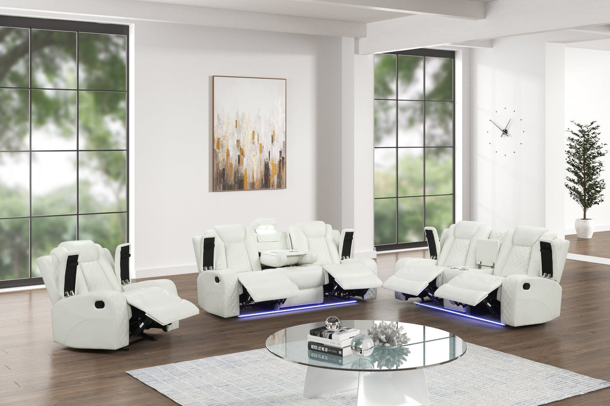 Luz 3PC Reclining Set — Drop-Down Table & Bluetooth Speaker, 4 Colors