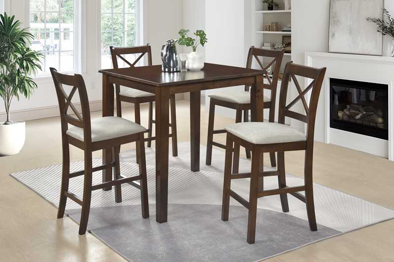 Tahoe Pub Table & 4 Chairs — Counter Height Dining Set