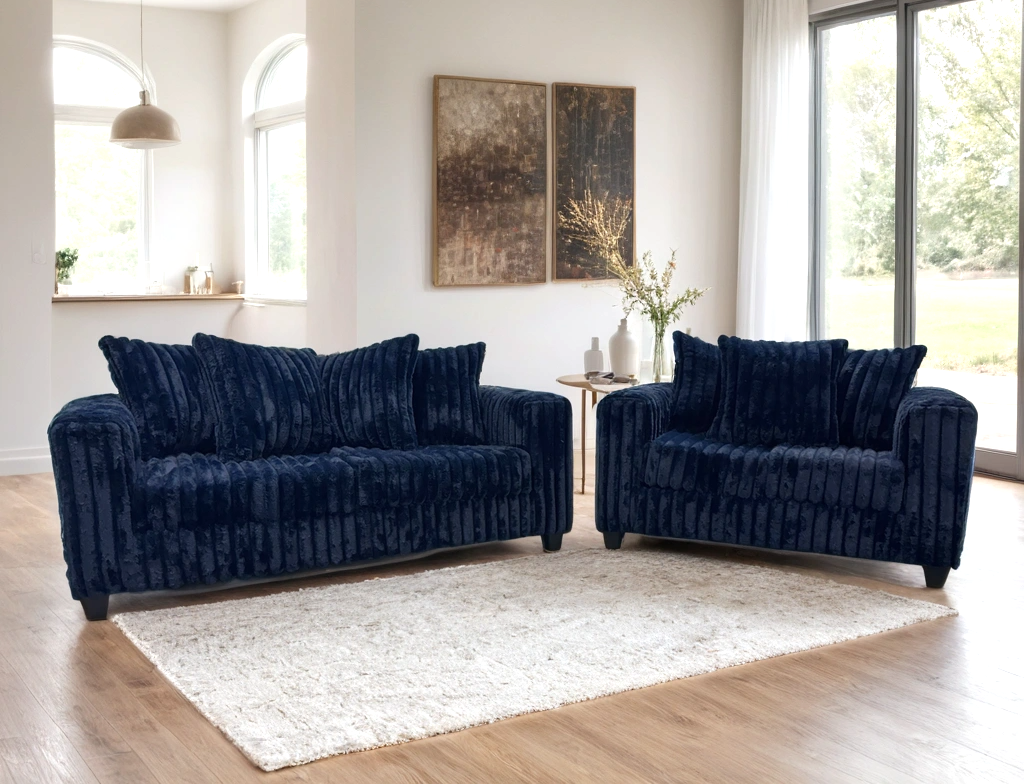 510 Sofa & Loveseat Set — Navy