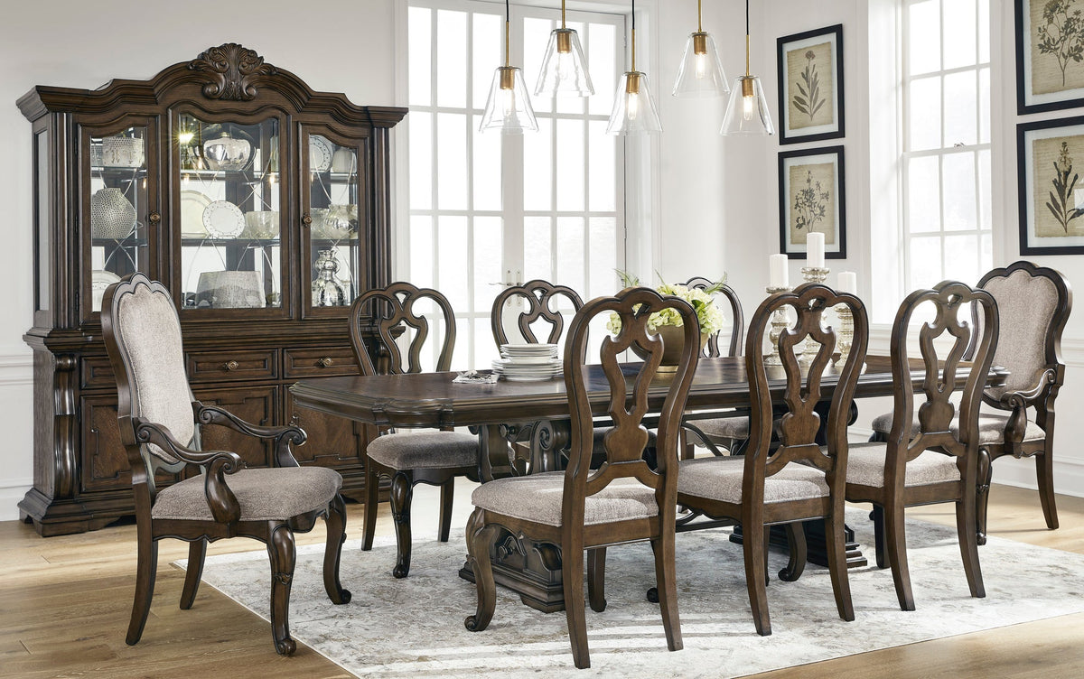 Ashley D947-55T Table & 6 Chairs — Extends to 108" with Two Leaves