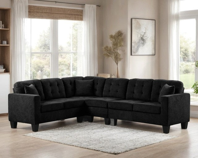Logan2 Black - (Performance Fabric) Reversible Sectional