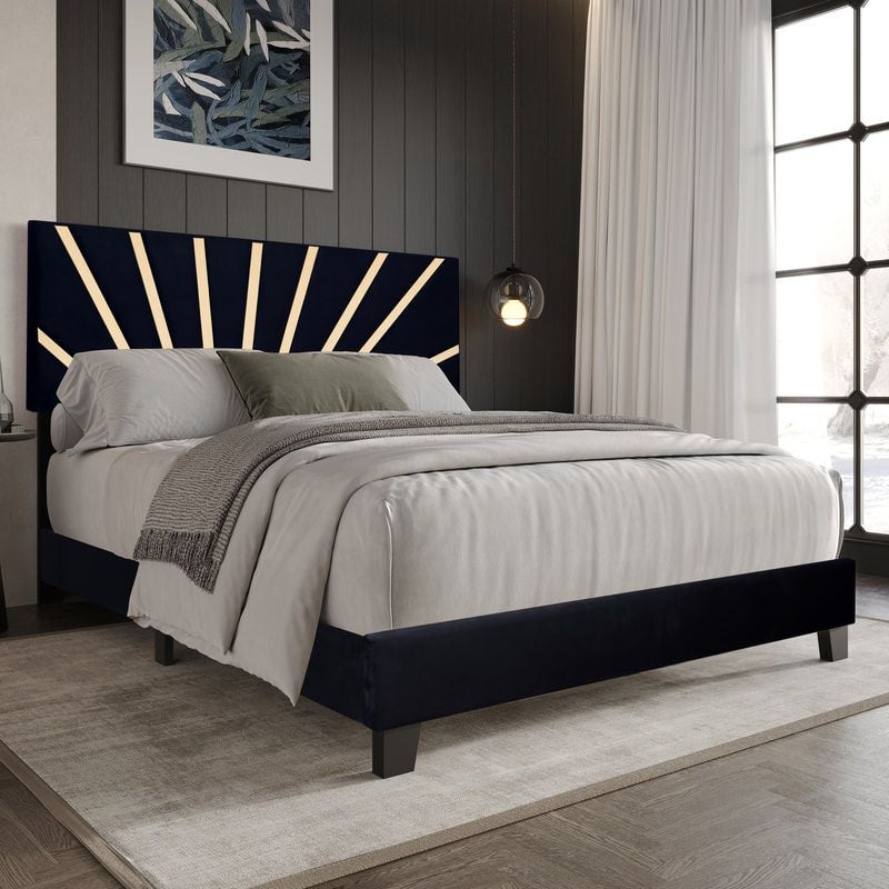 Nico Black Platform - Queen, King Bed