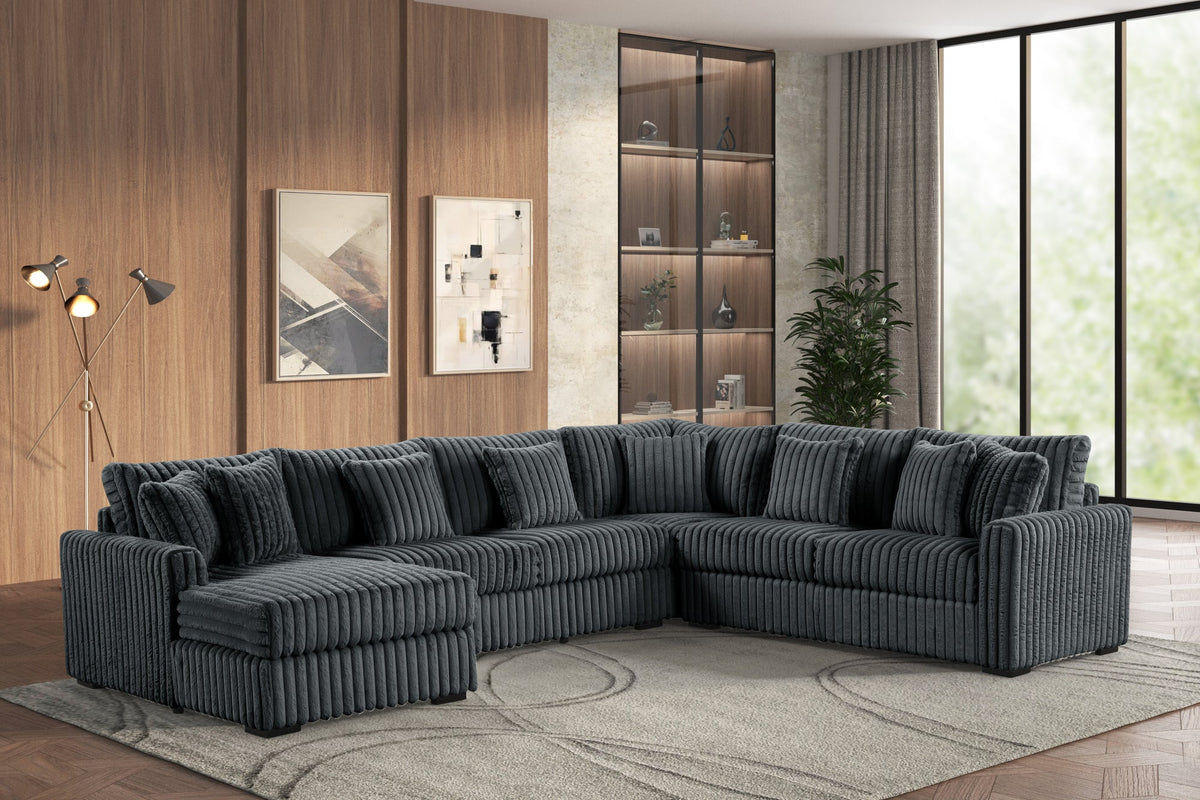 Solana Corduroy Sectional — Oversized Lounge Design