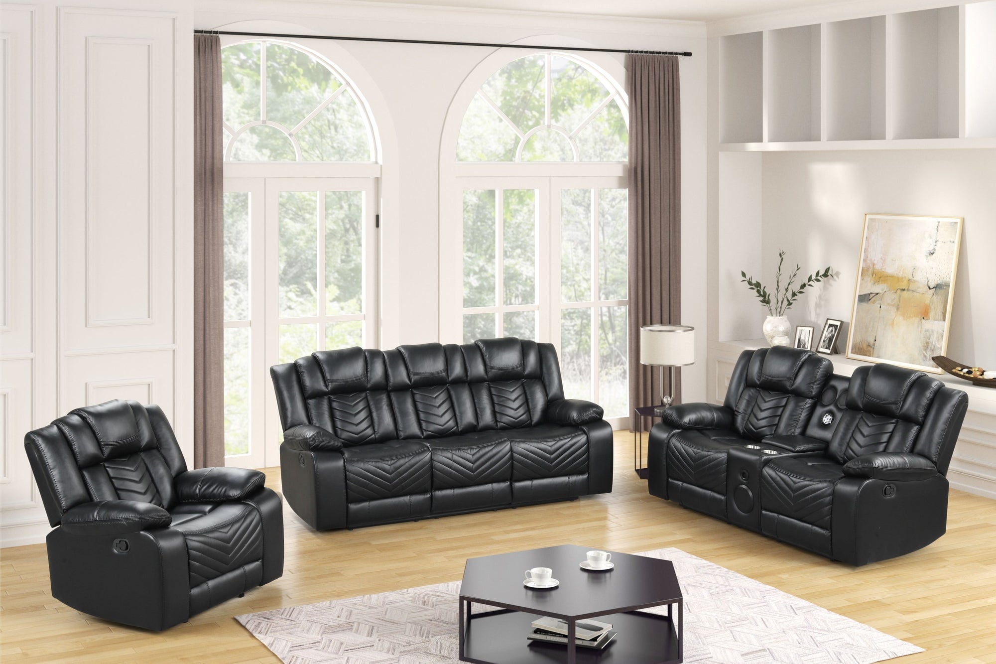 Ace 3PC Reclining Set — Bluetooth Speaker & LED Lights