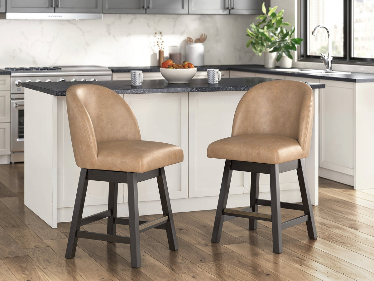 D618-324 24" Swivel Barstool Set — Self-Return Swivel Seat