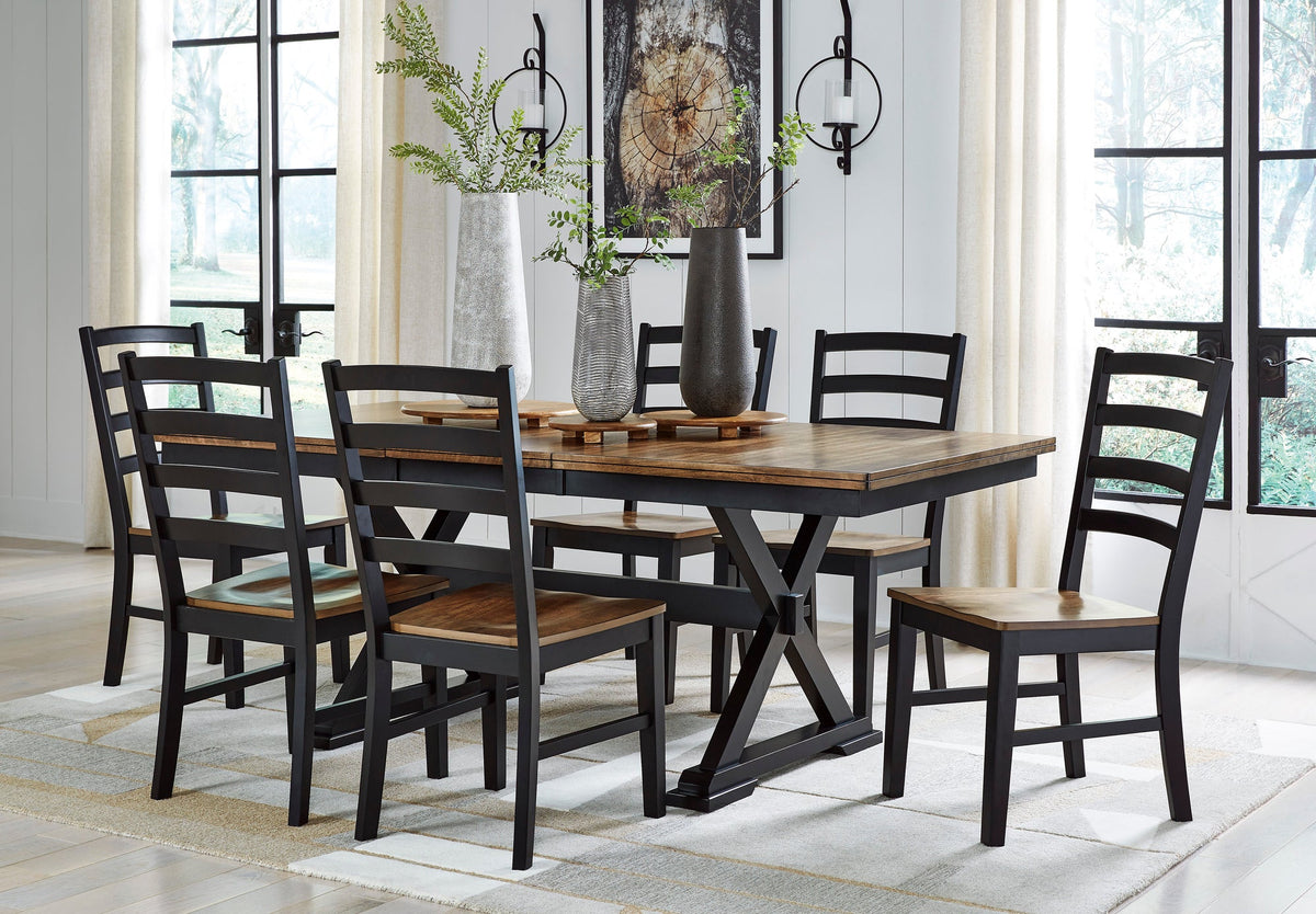 Ashley D634 7-Piece Dining Set — Extension Table with 18" Leaf