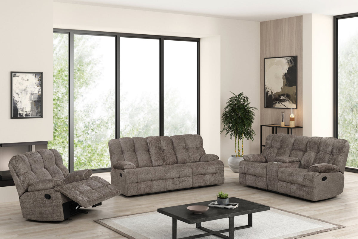 Martina20 3PC Reclining Set — Sofa, Loveseat & Recliner