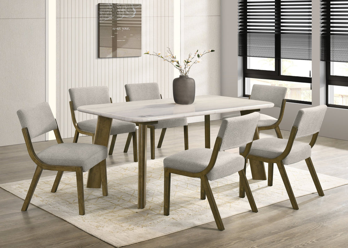 Parker10 Genuine Marble Dining Set — Table & 6 Chairs