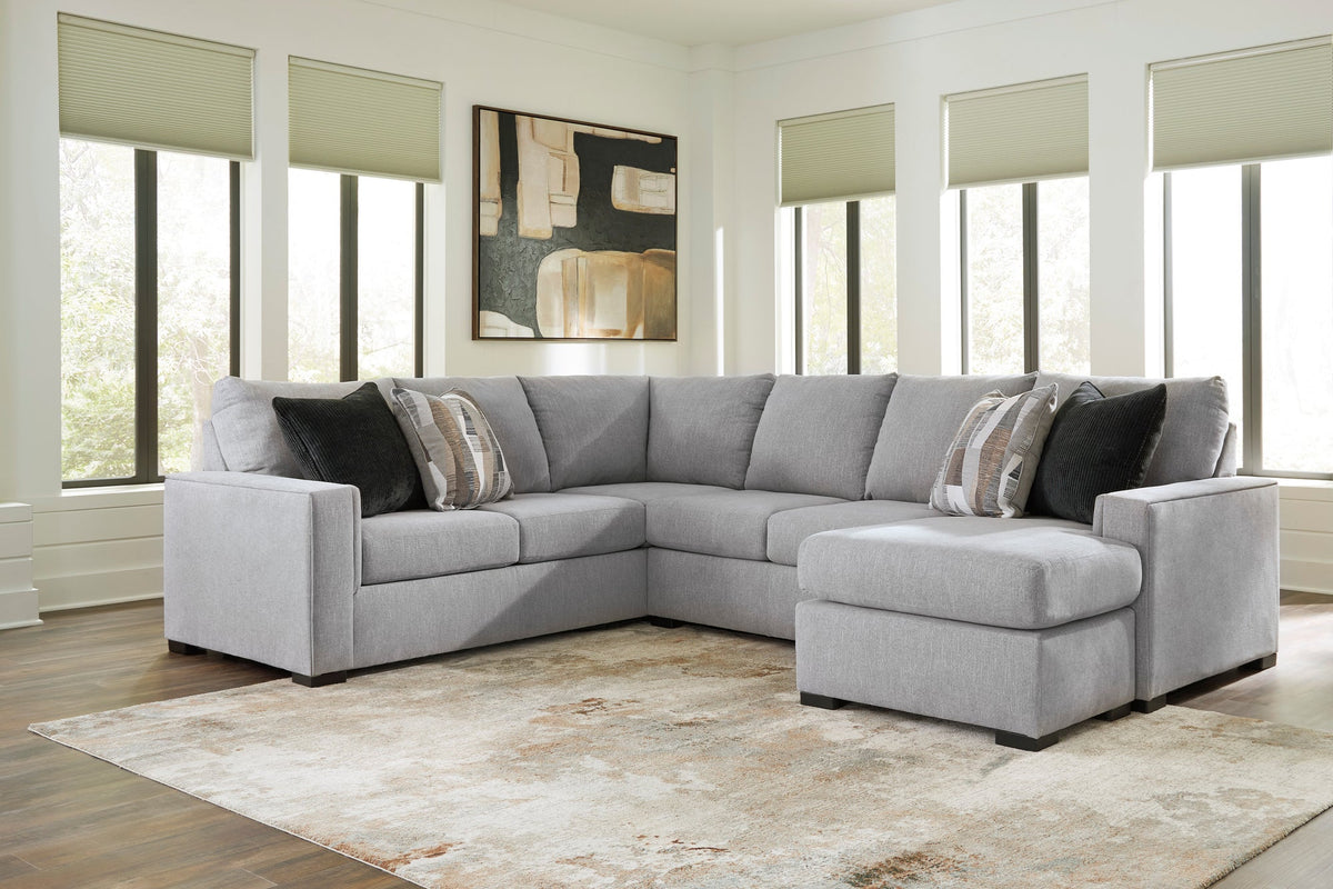 Ashley 668-04 Sectional — Reversible Chaise & Movable Ottoman