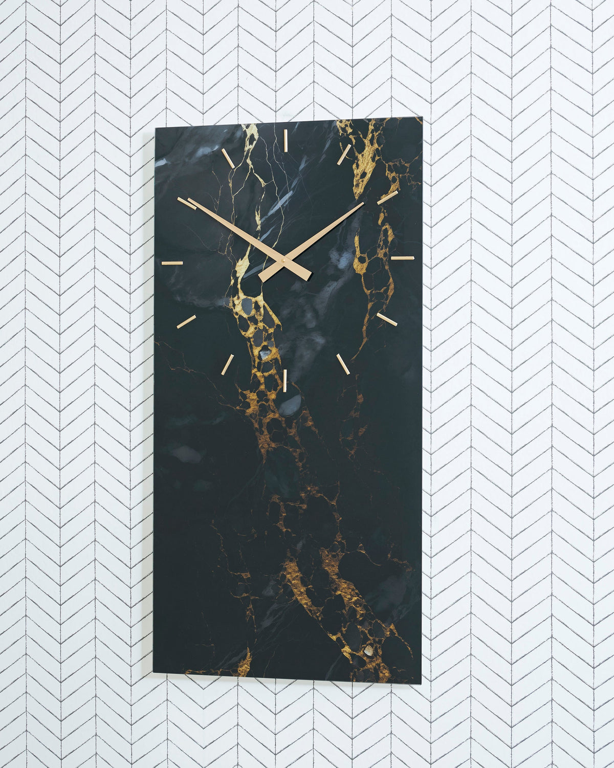 Ashley A8010430 Black & Gold Wall Clock — Hangs Vertically or Horizontally