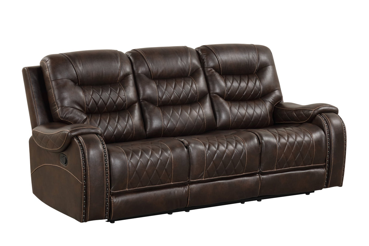 Ashley3000 Brown Oversized 3PC Reclining Set — Drop-Down Table & USB Power