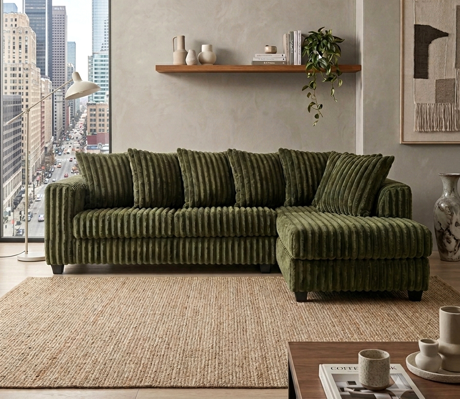 510 Sectional with Chaise — Olive