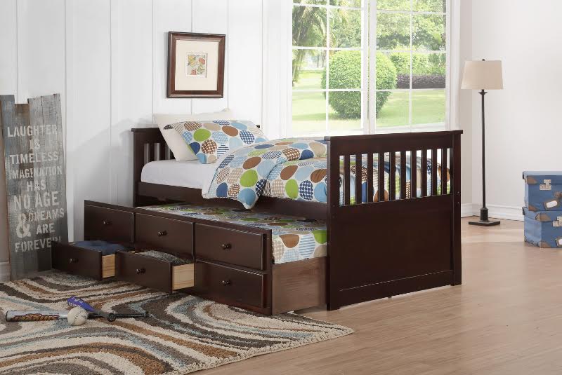 HH8000 TWIN CAPTAIN BED W/TRUNDLE AND DRAWERS UNIT