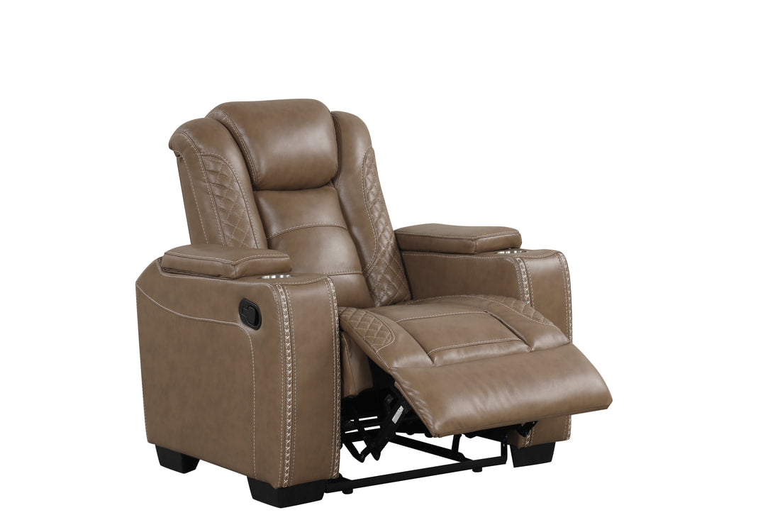 Stefano10 3PC Reclining Set — Drop-Down Table & USB Charging