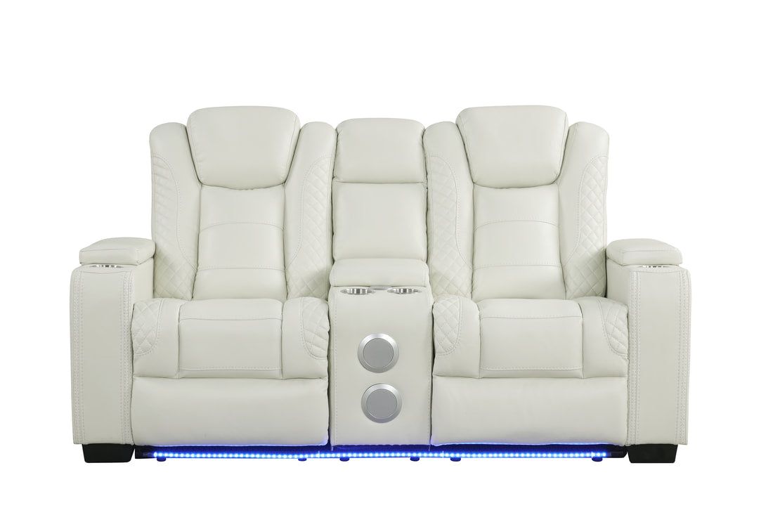 Stefano50 3PC Reclining Set — Drop-Down Table & Charging Pad