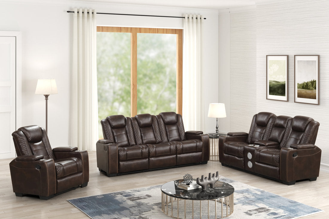 Stefano60 3PC Reclining Set — Drop-Down Table & Charging Pad