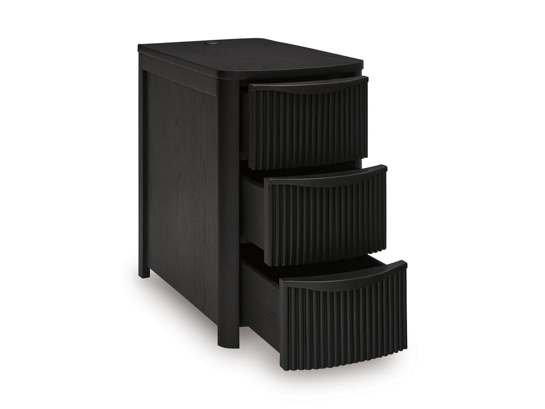 Ashley T208-117 Black End Table — USB-A & USB-C Charging