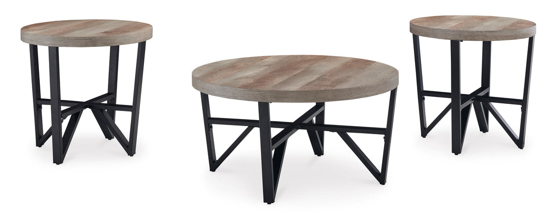 Ashley T235-13 Occasional Table Set — Round Cocktail & End Tables