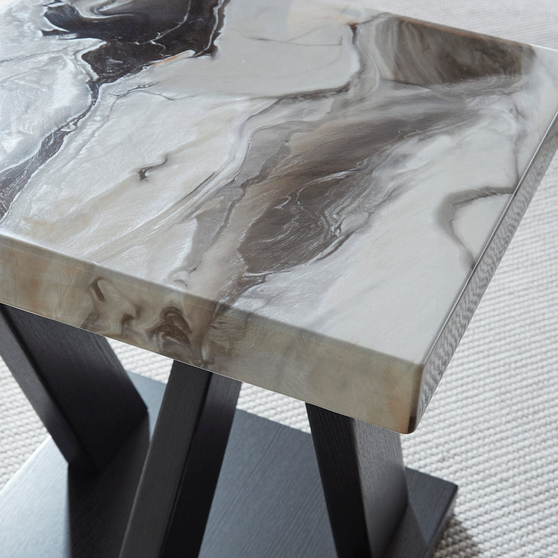 Ashley T403-13 Occasional Table Set — Faux Marble Tops & Casters