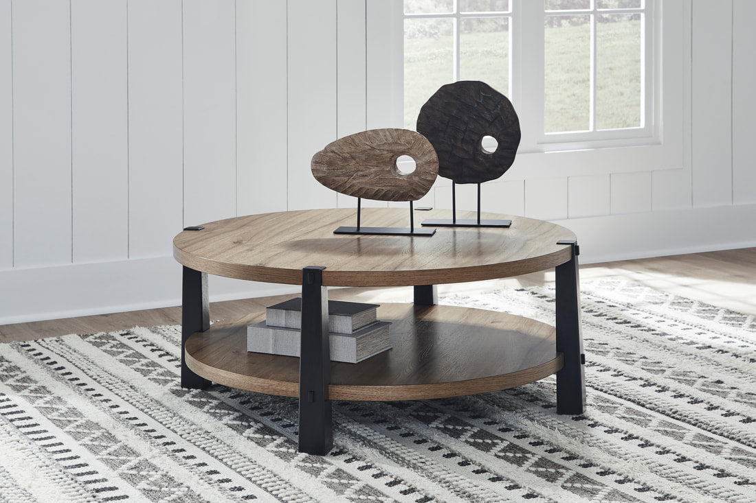 Ashley T518-8 Cocktail Table — Oversized Square Design