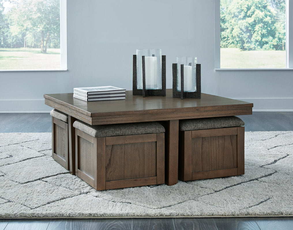 Ashley T738-20 Cocktail Table — Includes Stools