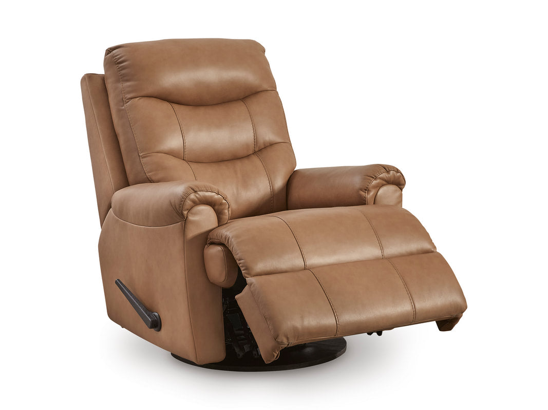 U1340161 Top Grain Leather Swivel Recliner — 360° Swivel & Glide