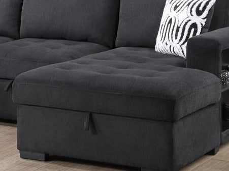 U274 Black Storage Ottoman